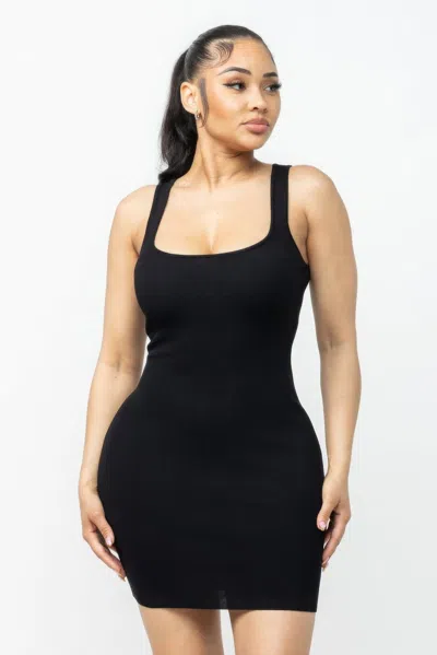 Fashnzfab Sleeveless Mini Dress In Black