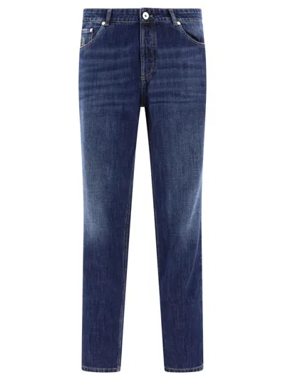 Brunello Cucinelli Slim-cut Mid-rise Jeans In Blue