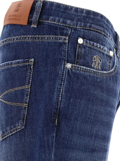 Brunello Cucinelli Slim-cut Mid-rise Jeans In Blue