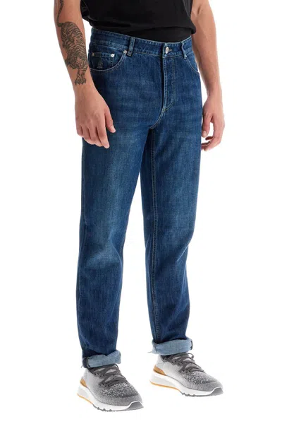Brunello Cucinelli Slim-cut Mid-rise Jeans In Blue