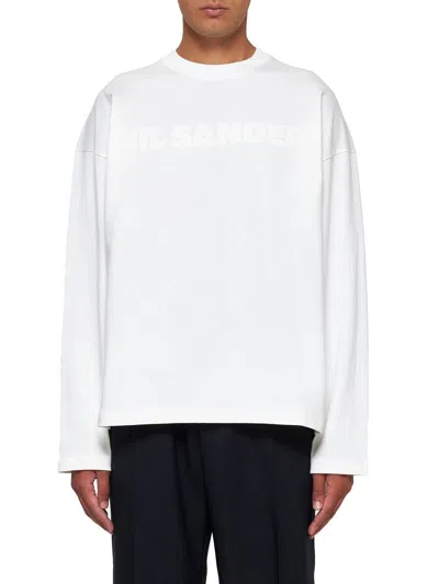 Jil Sander Logo Printed T-shirt In White
