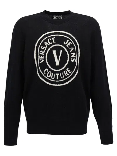 VERSACE JEANS COUTURE VERSACE JEANS COUTURE LOGO INTARSIA SWEATER 