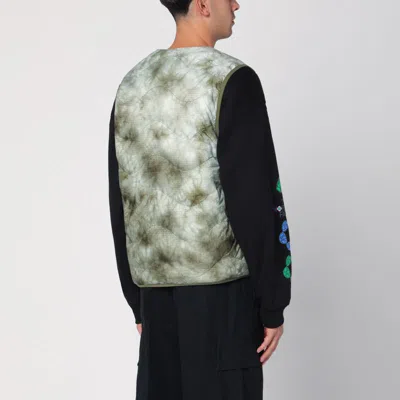 Purple Mountain Observatory Camouflage Quilted Nylon Waistcoat In Green