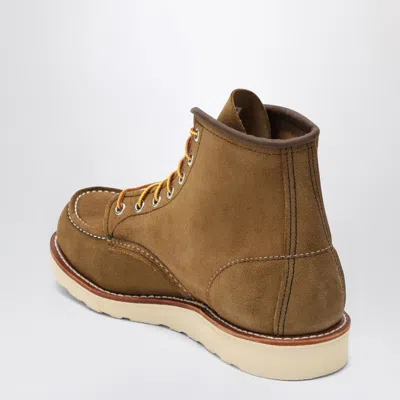Shop Red Wing Shoes Classic Moc Olive Suede Boot In Green