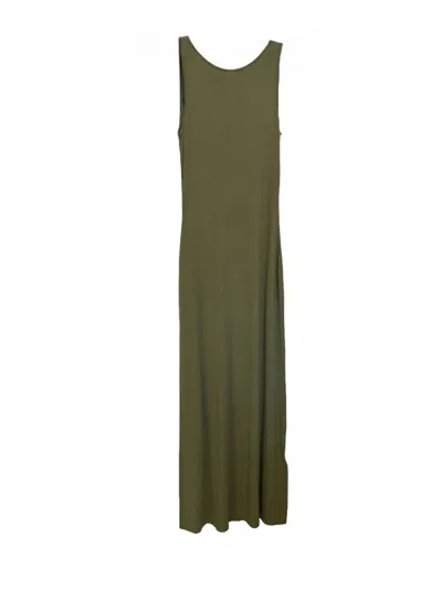 Majestic Soft Touch Boatneck Tank Maxi Dress In Avocado In Green