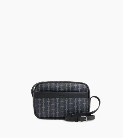 Le Tanneur Camille Small Crossbody Bag In Coated Canvas In Black