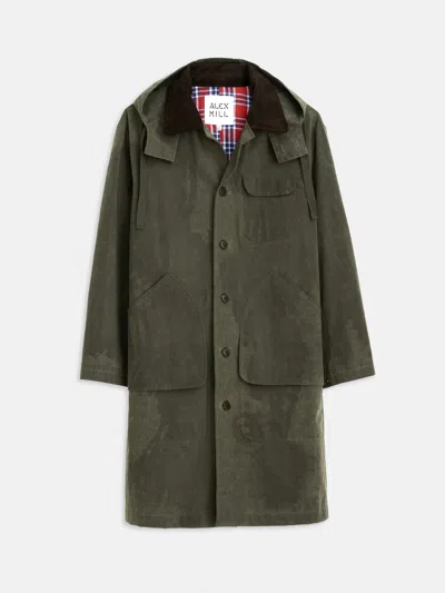 Alex Mill George Coat In Waxed Canvas In Olive