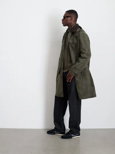 Alex Mill George Coat In Waxed Canvas In Olive