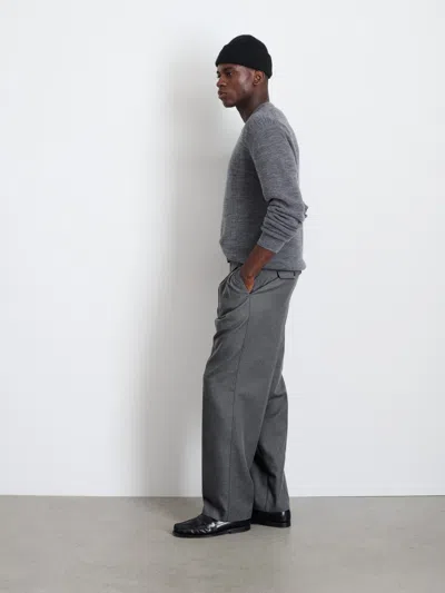 Alex Mill Henry Pleated Trouser In Wool Flannel In Charcoal