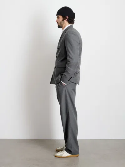Alex Mill Henry Double Breasted Blazer In Wool Flannel In Charcoal