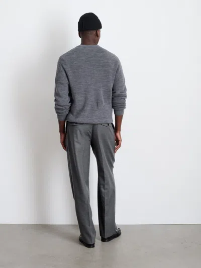 Alex Mill Henry Pleated Trouser In Wool Flannel In Charcoal