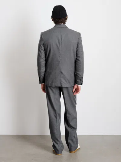 Alex Mill Henry Double Breasted Blazer In Wool Flannel In Charcoal