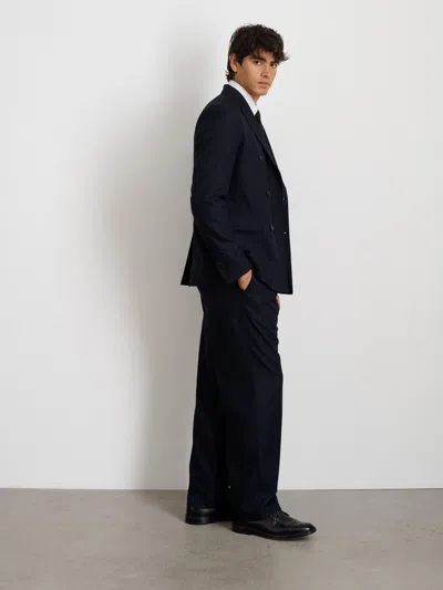 Alex Mill Henry Double Breasted Blazer In Wool Flannel In Navy