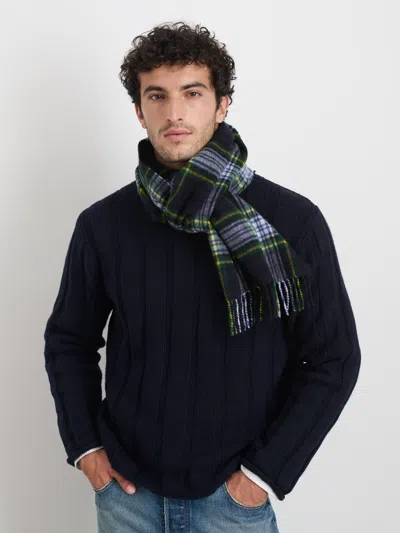 Alex Mill Joshua Ellis Plaid Scarf In Cashmere In Navy/green/yellow