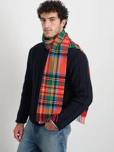 Alex Mill Joshua Ellis Plaid Scarf In Lambswool In Orange