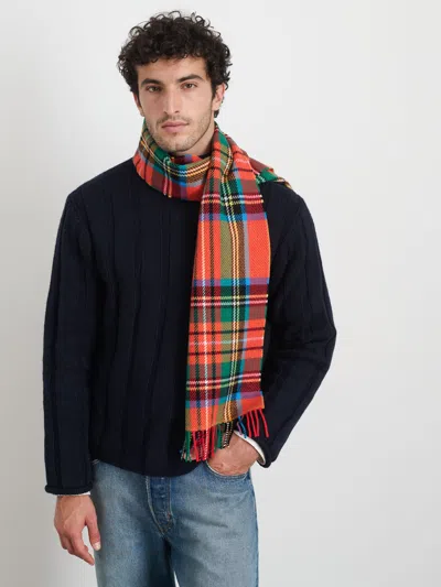 Alex Mill Joshua Ellis Plaid Scarf In Lambswool In Orange