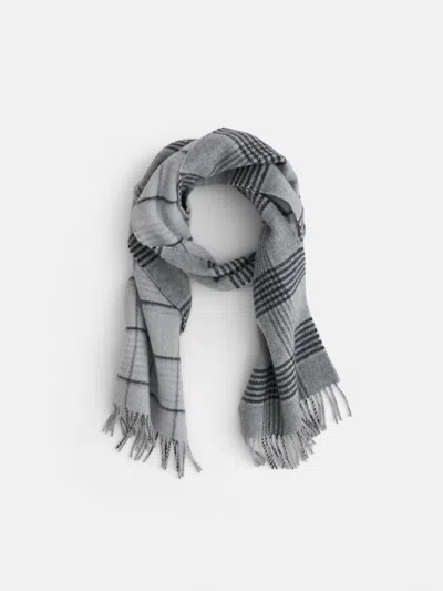 Alex Mill Joshua Ellis Reversible Windowpane Scarf In Grey Windowpane