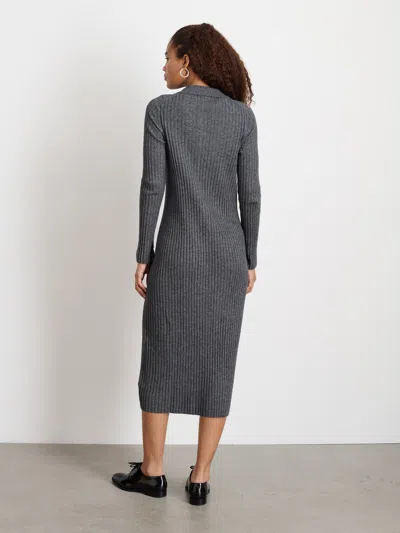Alex Mill Long Sleeve Alice Ribbed Dress In Medium Heather Grey