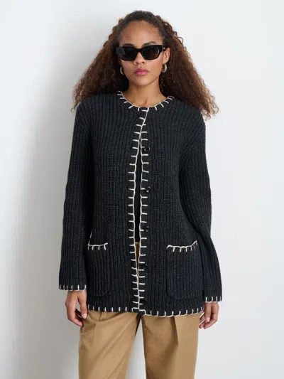 Alex Mill Marylebone Sweater Jacket In Charcoal