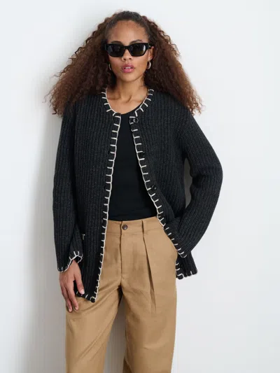 Alex Mill Marylebone Sweater Jacket In Charcoal