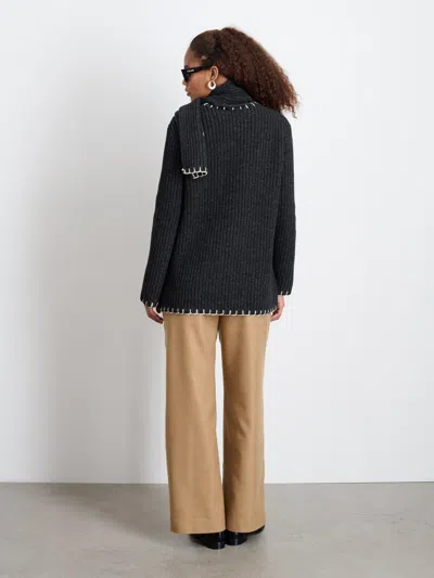 Alex Mill Marylebone Sweater Jacket In Charcoal