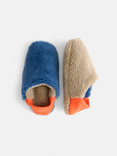 Alex Mill Merippa Sherpa House Shoes In Blue
