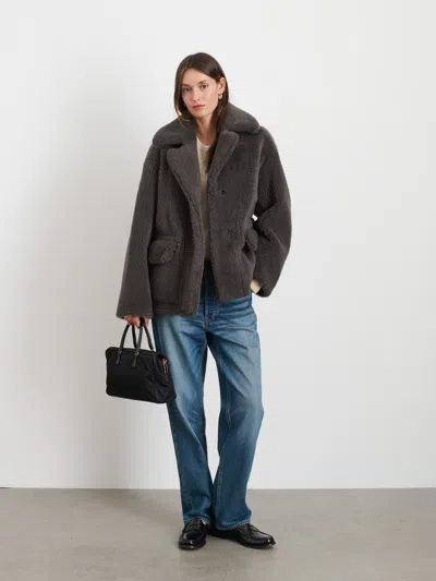 Alex Mill Owen Barry Shearling Tansy Jacket In Grey