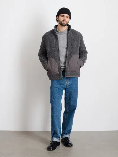Alex Mill Sherpa Patch Pocket Jacket Charcoal In Charcoal