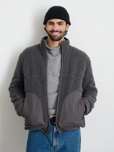 Alex Mill Sherpa Patch Pocket Jacket Charcoal In Charcoal
