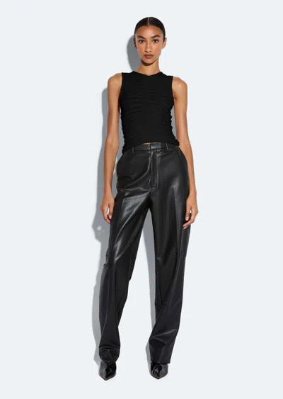 Lapointe Viscose Wide Ribbed Tank Top In Black