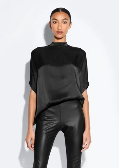 Lapointe High-neck Cape Top In Black