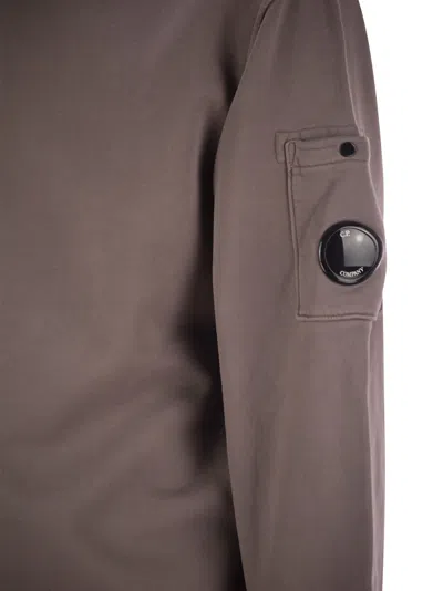 C.p. Company Long-sleeve Minimalist Cotton Sweatshirt With Distinctive Lens Detail In Gray