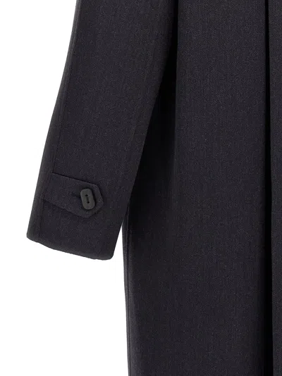 Fendi Cappotto In Misto Lana Antracite Uomo