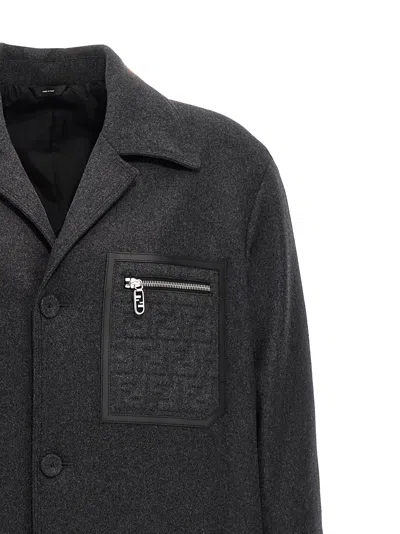 Fendi Single-breasted Cashmere Coat