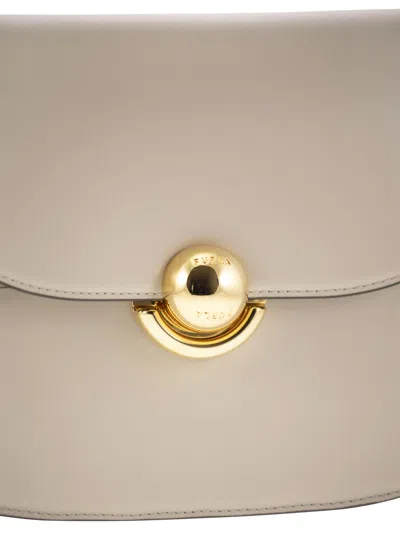 Furla Sfera Vanilla Shoulder Bag In Smooth Leather