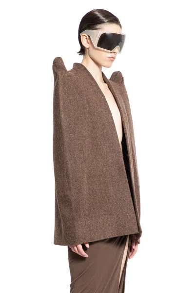 Shop Rick Owens Woman Brown Coats