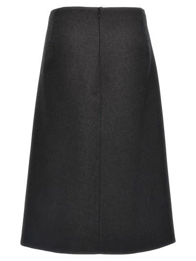 Jil Sander Wool A-line Midi Skirt