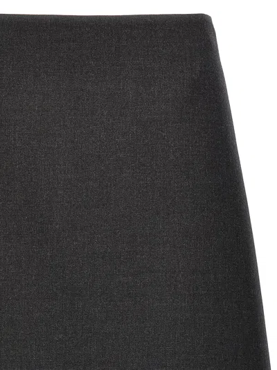 Jil Sander Wool A-line Midi Skirt