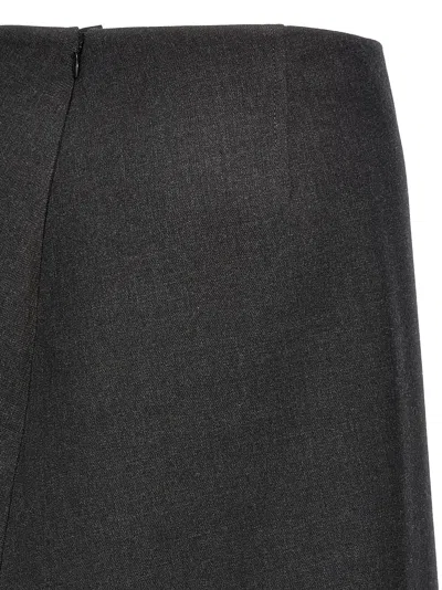 Jil Sander Wool A-line Midi Skirt