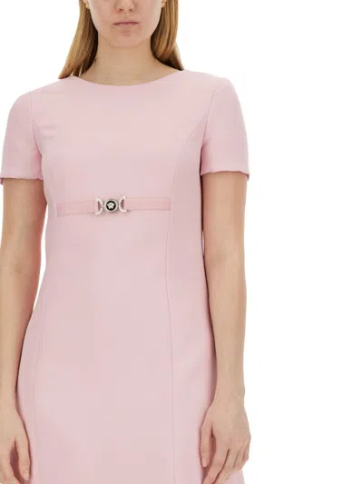 Shop Versace Medusa '95 Short-sleeved Mini Dress In Pink