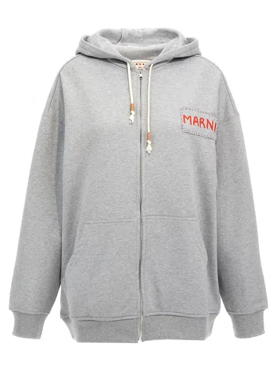 Shop Marni Logo Patch Hoodie