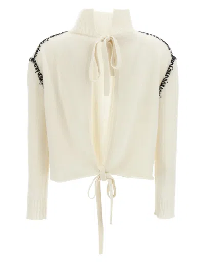 Marni Off-white Wool Cashmere Wrap Sweater