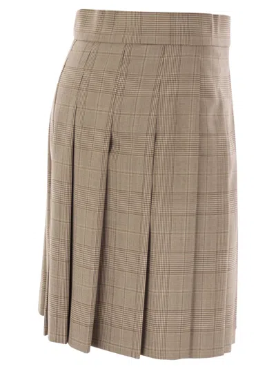 Shop Max Mara Studio Alcuno Pleated Short Skirt In Wool Blend