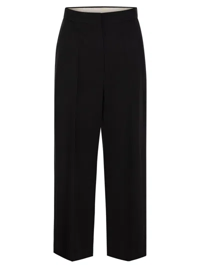 Shop Max Mara Studio Burano Wool Cropped Trousers