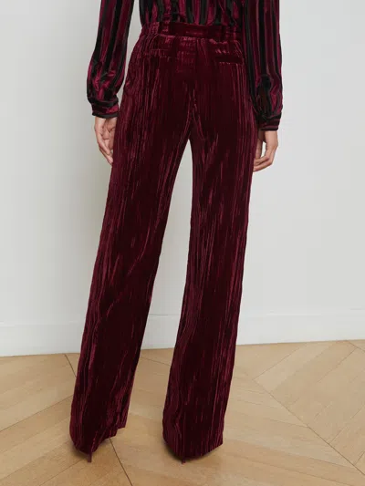 L'agence Velvet Livvy Straight Trousers In Dark Port Velvet