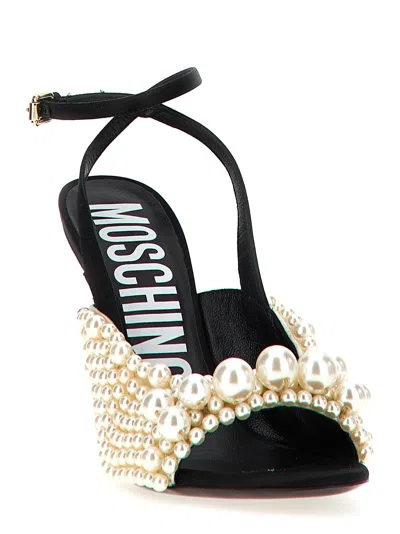 Shop Moschino Pearl Sandals