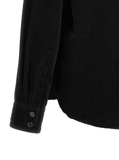 Shop Saint Laurent Ribbed Velvet Shirt