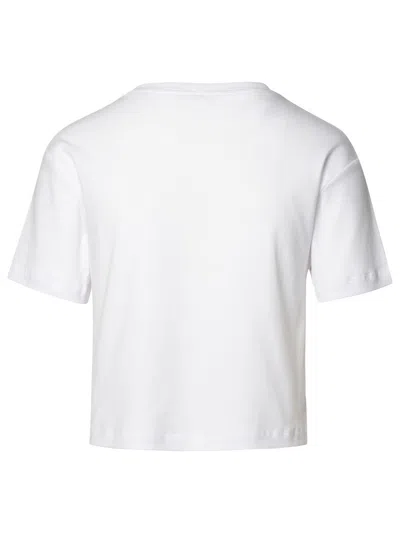 Blumarine Rhinestone Embellished Cotton T-shirt In White