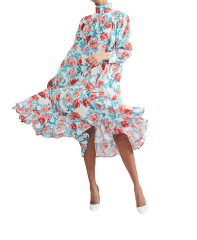 Batsheva Iva Dress In Painted Rose In Multi