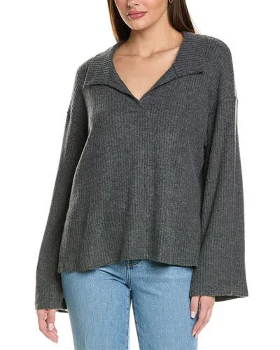 Project Social T Raven Collared Cozy Rib Pullover In Grey